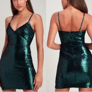 Lulu's Emerald Sequin Mini Dress‎